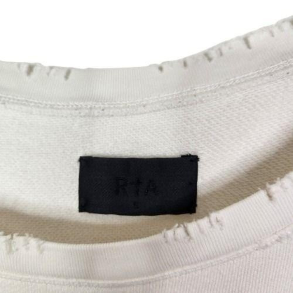 RtA Sweatshirt Womens Small White One‎ Shoulder Distressed Raw Hem Pullover - Picture 7 of 13